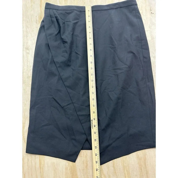 J. Crew 365 Womens sz 10 Skirt Black Poly Wool Pencil Knee Length Lined NEW! - Picture 5 of 6